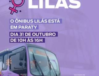 Ônibus Lilás estará em Paraty nesta quinta-feira, 31/10